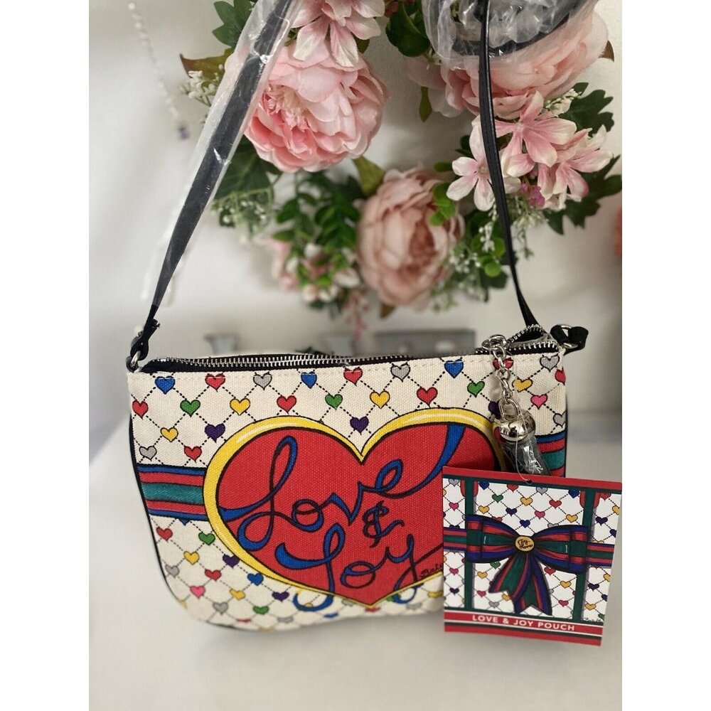 Brighton Love‎ & Joy Crossbody Canvas Pouch Bag Purse with Tassel New with Tags